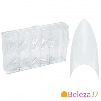 Unhas postiças transparentes em caixa plástica