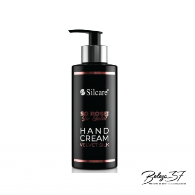 Frasco preto de creme de mãos Silcare com válvula pump