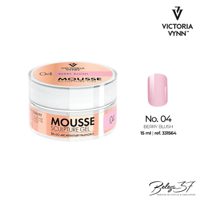 Gel mousse para unhas Victoria Vynn cor Berry Blush No. 04 em frasco com etiqueta rosa e bege