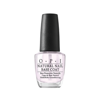Frasco de verniz para unhas O.P.I Natural Nail Base Coat com tampa preta