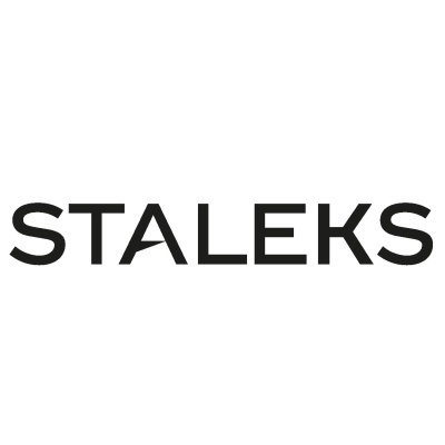 Logótipo STALEKS em letras pretas sobre fundo branco