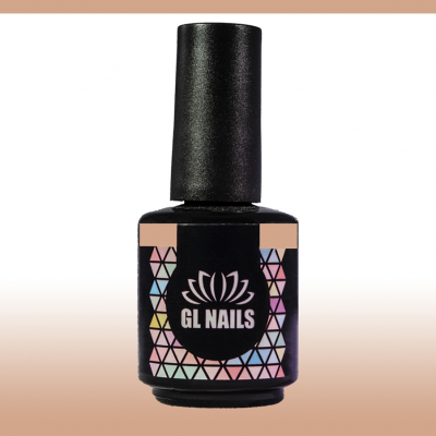 Frasco de verniz de unhas GL NAILS com padrão de triângulos coloridos