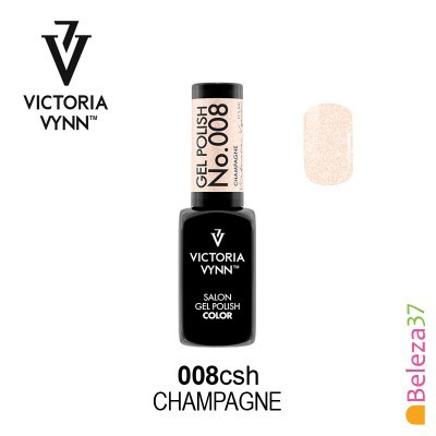 Esmalte gel Victoria Vynn cor Champagne 008csh em embalagem preta com tampa branca