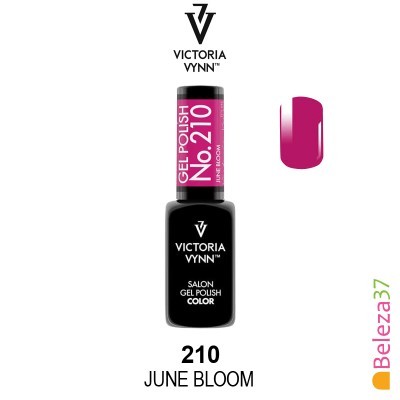 Verniz gel Victoria Vynn 210 June Bloom rosa escuro em frasco preto