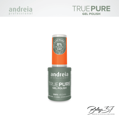 Frasco de verniz gel Andreia Professional True Pure cinza e laranja