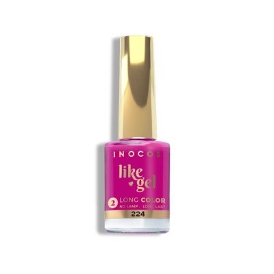 Verniz para unhas rosa INOCOS like gel com tampa dourada