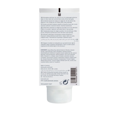 Tubo de plástico branco com texto impresso no verso