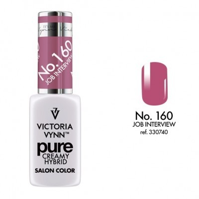 Esmalte Victoria Vynn No. 160 JOB INTERVIEW com frasco branco e tampa cor rosa avermelhada.