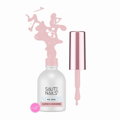 Esmalte de unhas rosa claro Sauté Nails com tampa metálica rosa