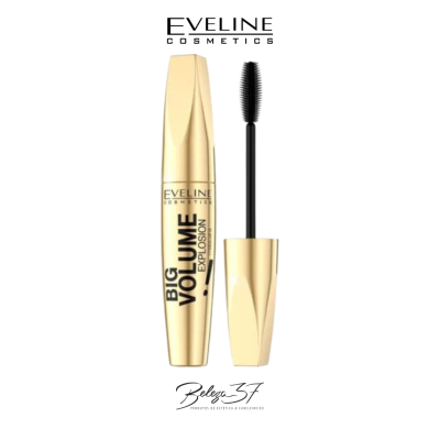 Máscara de pestanas Eveline Cosmetics Big Volume Explosion dourada com aplicador