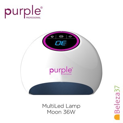 Lâmpada MultiLed branca e roxa para unhas com display digital.