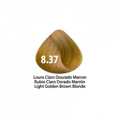 Amostra de cor de cabelo loiro claro dourado marrom 8.37