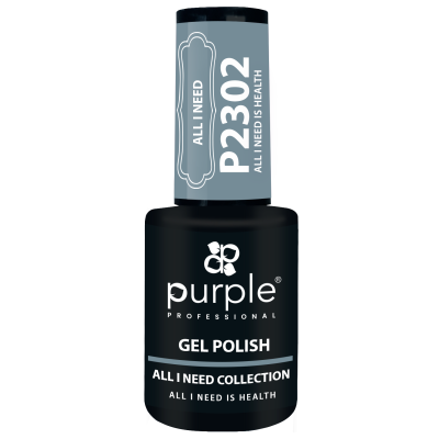 Frasco de verniz gel para unhas preto com tampa cinzenta e texto branco