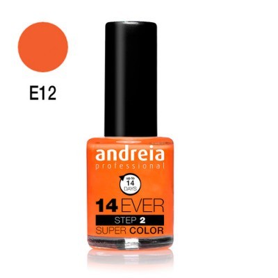 Frasco de verniz de unhas laranja andreia professional com tampa preta