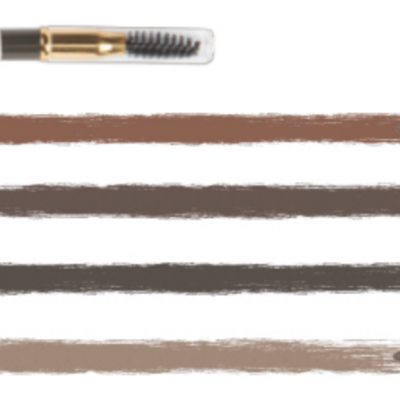 Traços de lápis para sobrancelhas em quatro cores com escovas aplicadoras