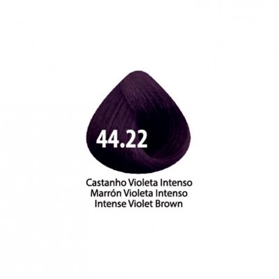 Amostra de cor de cabelo castanho violeta intenso código 44.22