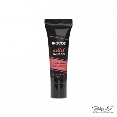 Tubo de gel de pintura para unhas INOCOS artist PAINT GEL coral neon
