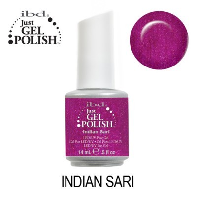 Frasco de verniz gel rosa brilhante ibd Just GEL POLISH Indian Sari