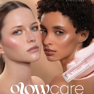 Duas mulheres com pele iluminada e produto glowcare iluminador multiusos da andreia professional.