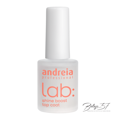 Frasco de verniz de unhas andreia professional lab shine boost top coat