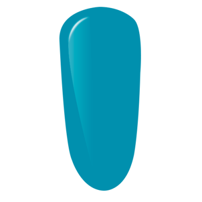 Unha artificial azul turquesa brilhante sobre fundo branco