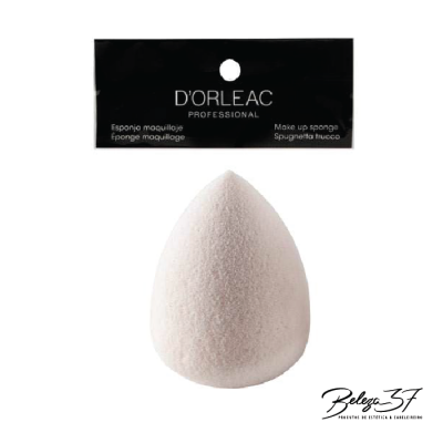 Esponja branca de maquilhagem D'Orleac Professional com embalagem preta