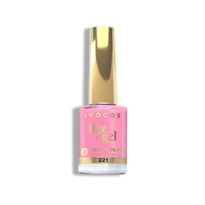 Verniz para unhas rosa INOCOS like gel com tampa dourada
