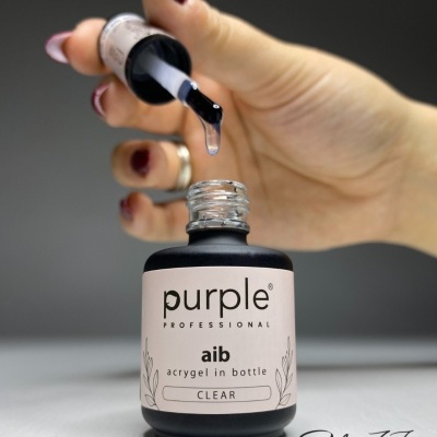 Frasco de gel de unhas 'purple professional aib clear' com pincel