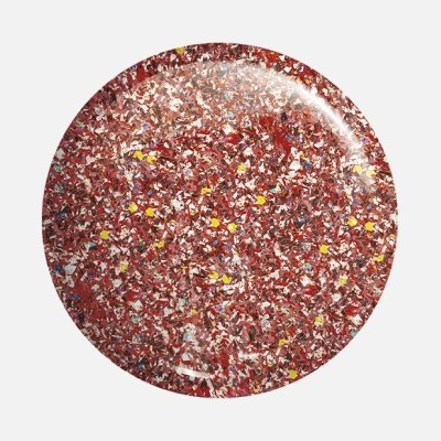 Prato redondo colorido com padrão texturizado