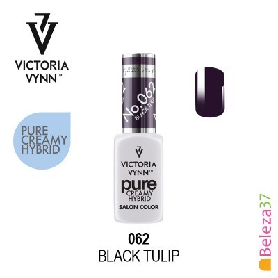 Verniz de unhas Victoria Vynn Pure Creamy Hybrid cor 062 Black Tulip com amostra da cor