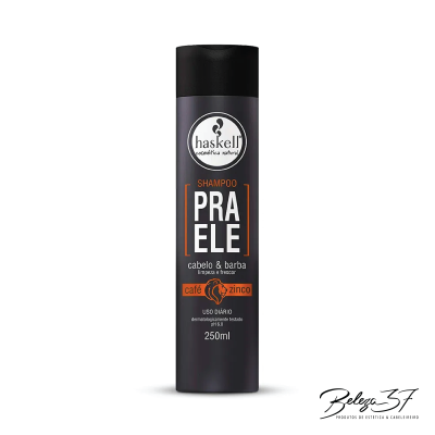 Frasco negro de shampoo Haskell PRA ELE para cabelo e barba