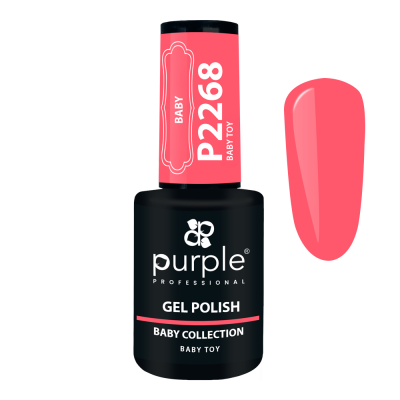 Frasco de verniz gel preto com tampa rosa e amostra de cor rosa brilhante