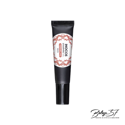 Tubo preto de eyeliner líquido Inocos Efecto Red com rótulo decorativo em branco e bordô