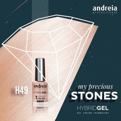 Frasco de verniz para unhas bege claro da andreia professional com desenho de diamante