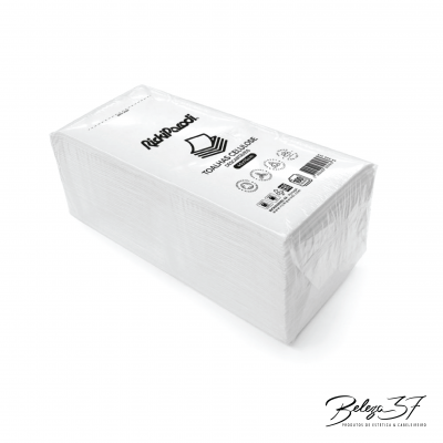 Pacote de toalhas descartáveis de papel branco da marca RapidPaco!