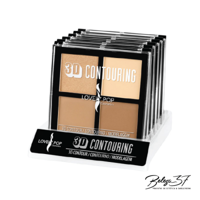 Paletas 3D Contouring Lovely Pop com quatro tons de contorno em exposição