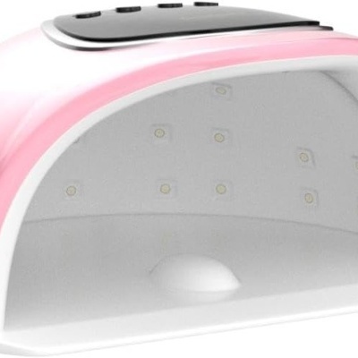 Dispositivo de cura de unhas LED rosa e branco com luzes interiores