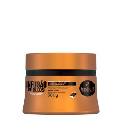 Máscara de tratamento capilar Haskell infusão de óleos embalagem cobre