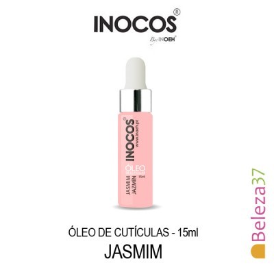 Frasco rosa de óleo para cutículas Jasmim INOCOS 15ml com conta-gotas