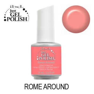 Verniz em gel rosa salmão ibd Just Gel Polish Rome Around