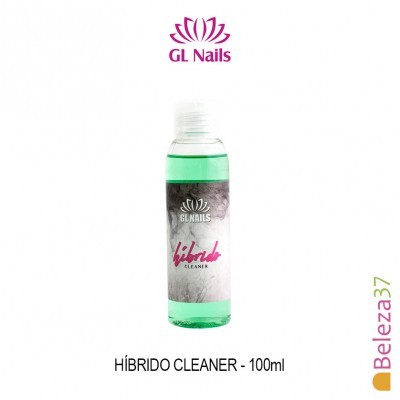 Frasco de líquido verde HÍBRIDO CLEANER da GL Nails com 100ml