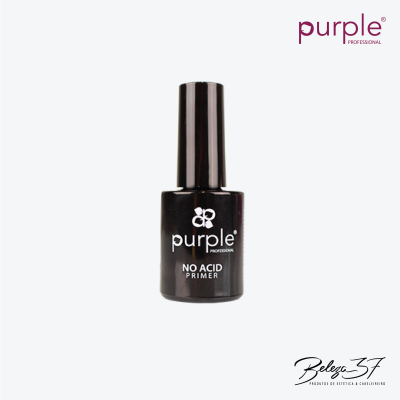 Frasco preto de primer para unhas Purple Professional com texto branco