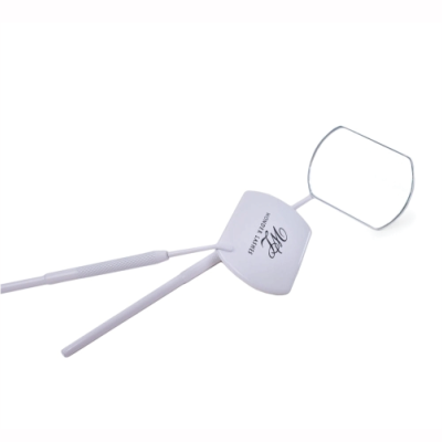 Espelho de inspeção com cabo branco e texto HLD SPECIAL LINE