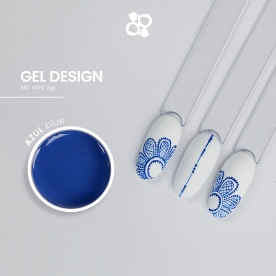 Gel para unhas azul com decoração floral azul em unhas artificiais