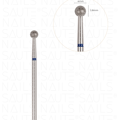 Instrumento metálico com ponta arredondada texturizada e faixa azul