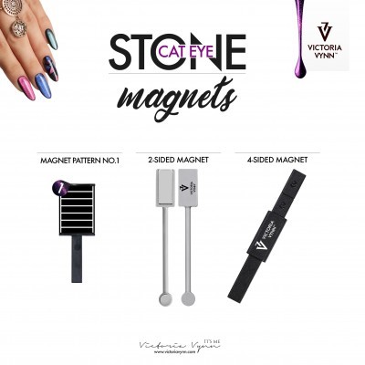 Imãs para unhas magnéticos Victoria Vynn com diferentes formatos e padrões