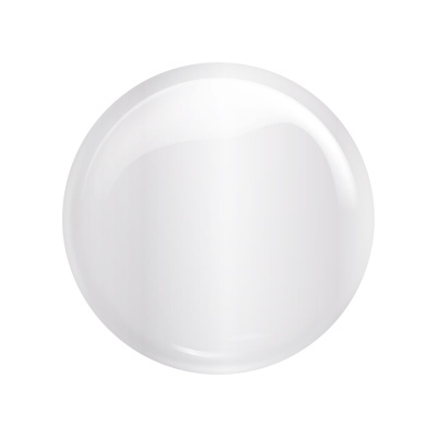 Gota transparente redonda com reflexos sobre fundo branco