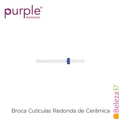 Broca cutículas redonda de cerâmica com anel azul sobre fundo branco