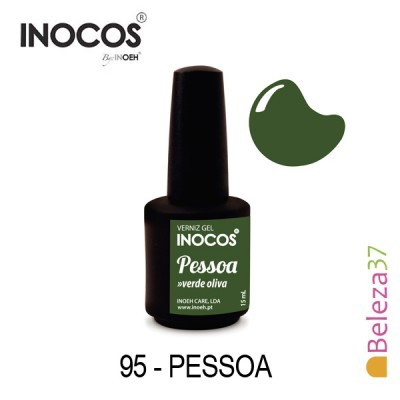 Frasco de verniz gel verde oliva INOCOS Pessoa