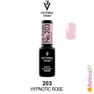 Verniz gel VICTORIA VYNN No.203 Hypnotic Rose rosa claro em fundo branco